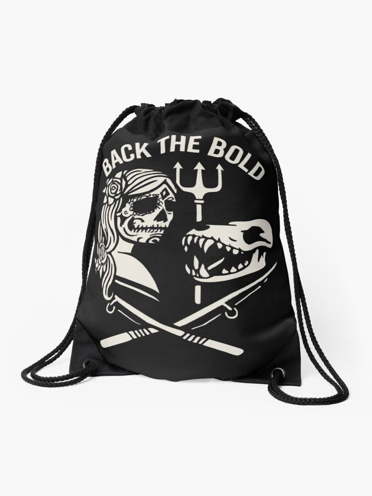 Back the Bold – Fierce Duality Design Drawstring Bag