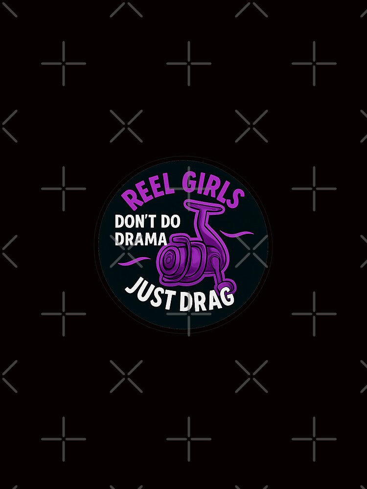 Reel girls don't do drama Drawstring Bag