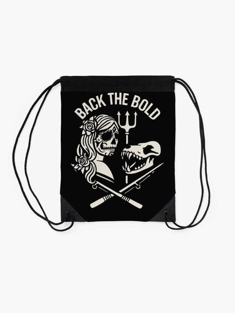 Back the Bold – Fierce Duality Design Drawstring Bag