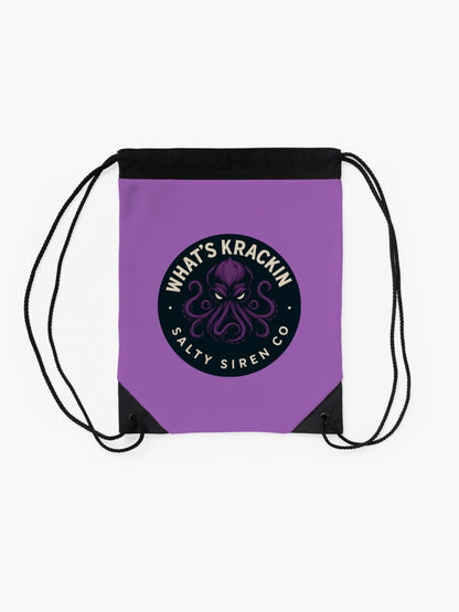 WHAT’S KRACKIN – Salty Siren Co. Purple Kraken Logo Drawstring Bag