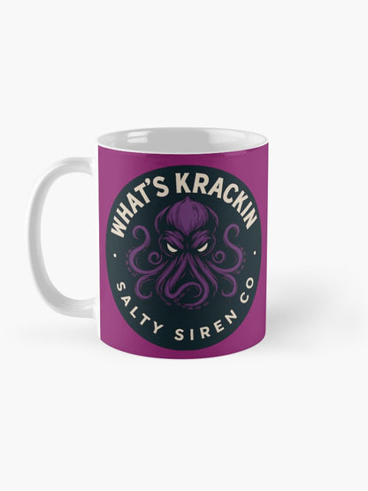 WHAT’S KRACKIN – Salty Siren Co. Purple Kraken Logo Coffee Mug