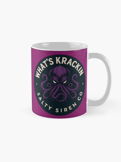 WHAT’S KRACKIN – Salty Siren Co. Purple Kraken Logo Coffee Mug