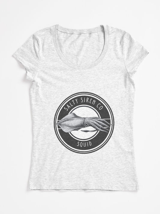 Squid Signature Target Design Fitted Scoop T-Shirt