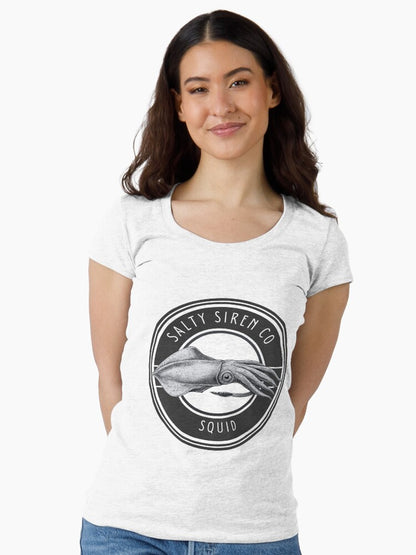 Squid Signature Target Design Fitted Scoop T-Shirt
