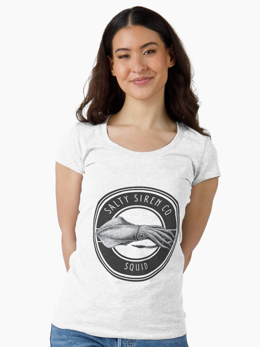 Squid Signature Target Design Fitted Scoop T-Shirt