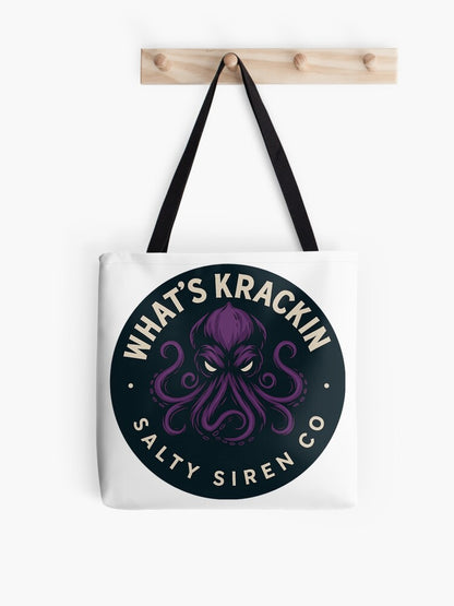 WHAT’S KRACKIN – Salty Siren Co. Purple Kraken Logo Tote Bag