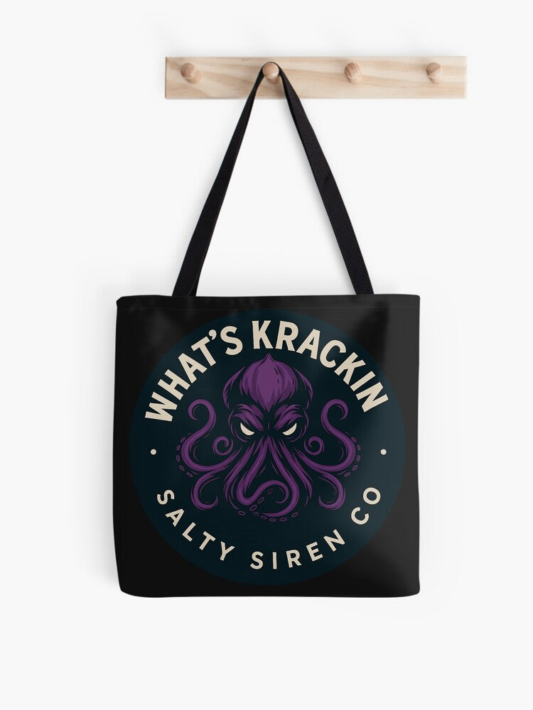 WHAT’S KRACKIN – Salty Siren Co. Purple Kraken Logo Tote Bag